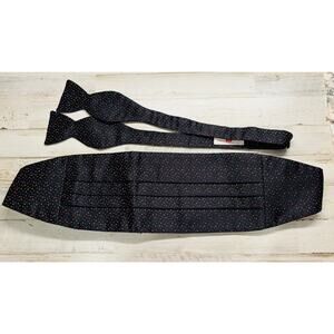 Carrot & Gibbs Silk Bow Tie & Cummerbund Set Polka Dot Formal